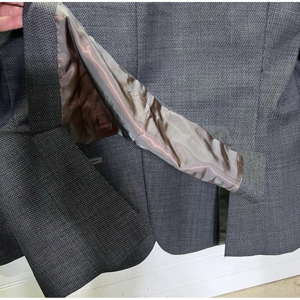 Pronto Moda Men's 46L Suit Jacket 2 Button Closure 100% Lambswool Charcoal - Picture 5 of 12